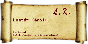 Lestár Károly névjegykártya