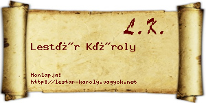 Lestár Károly névjegykártya