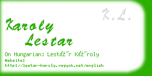 karoly lestar business card